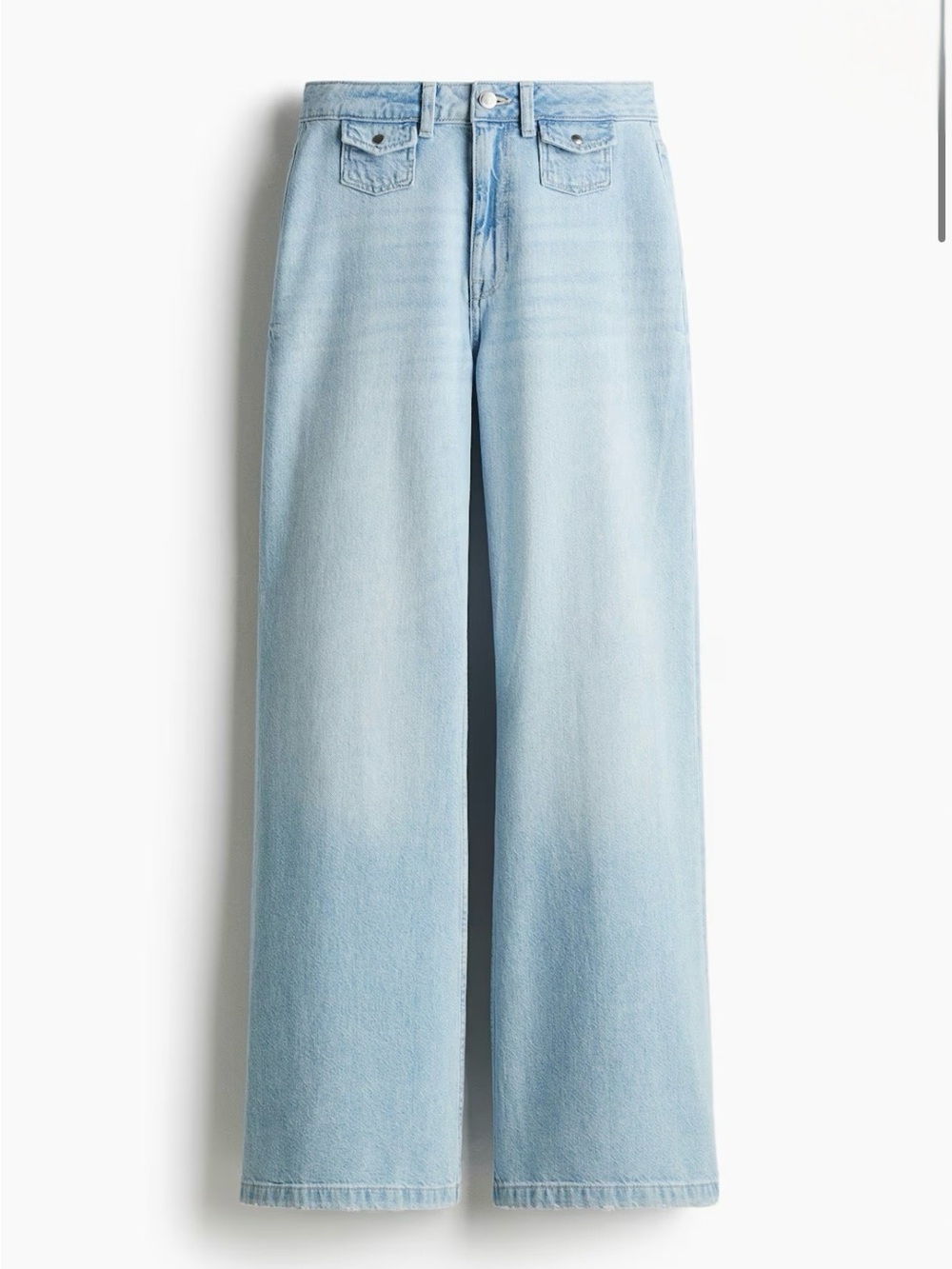 H&M Divided High Waist Wide Leg Jeans with Front Flap Pockets